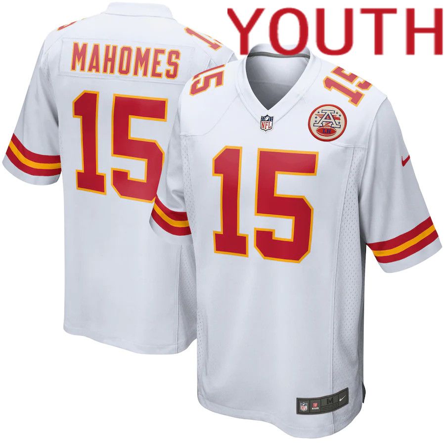 Youth Kansas City Chiefs #15 Patrick Mahomes Nike White Player Game NFL Jersey->women nfl jersey->Women Jersey